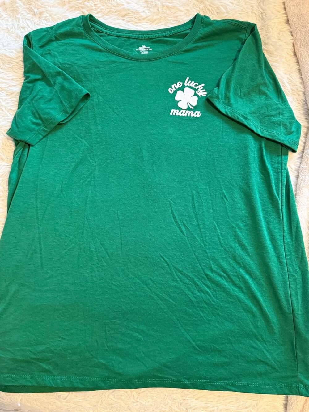 Way To Celebrate One Lucky Mama T-Shirt Size XL 16/18 Green